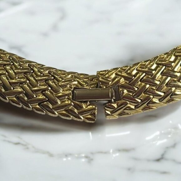 Viro18K Yellow Gold Clad .925 Sterling Silver Braided Neck Collar - Picture 10 of 10